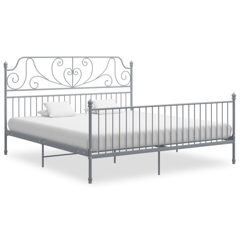 vidaXL Estructura de cama de metal gris 200x200 cm vidaXL Estructura de cama de metal gris 200x200 cm