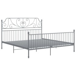 vidaXL Estructura de cama de metal gris 200x200 cm