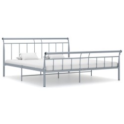 vidaXL Estructura de cama de metal gris 160x200 cm