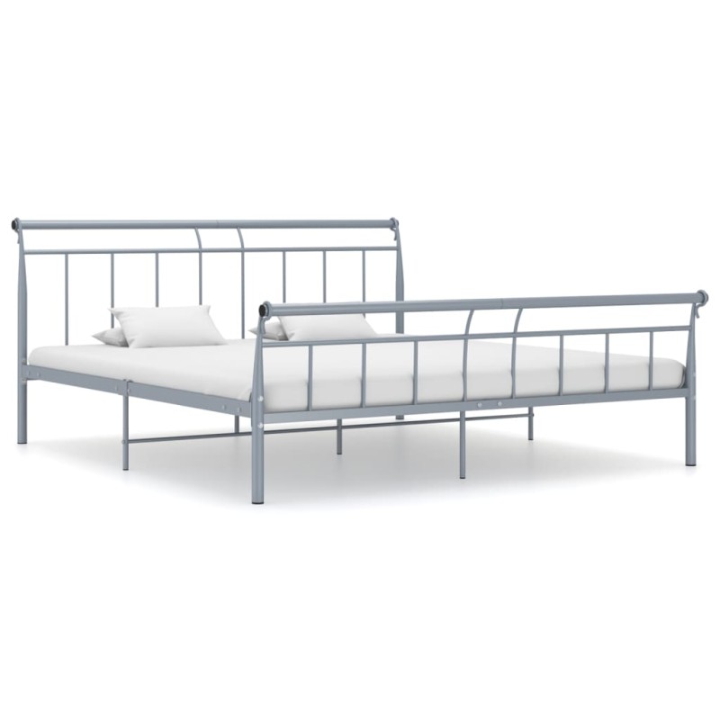 vidaXL Estructura de cama de metal gris 160x200 cm