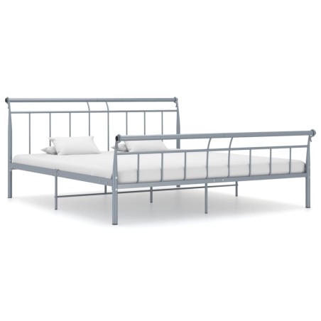 vidaXL Estructura de cama de metal gris 160x200 cm