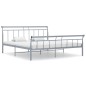 vidaXL Estructura de cama de metal gris 160x200 cm