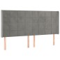 vidaXL Cabecero con orejas de terciopelo gris claro 183x16x118/128 cm vidaXL Cabecero con orejas de terciopelo gris claro 183x16x118/128 cm