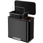 Hailo Papelera con pedal Oko Duo Plus tamaño L 17+9 L negro 0630-260 Hailo Papelera con pedal Oko Duo Plus tamaño L 17+9 L negro 0630-260