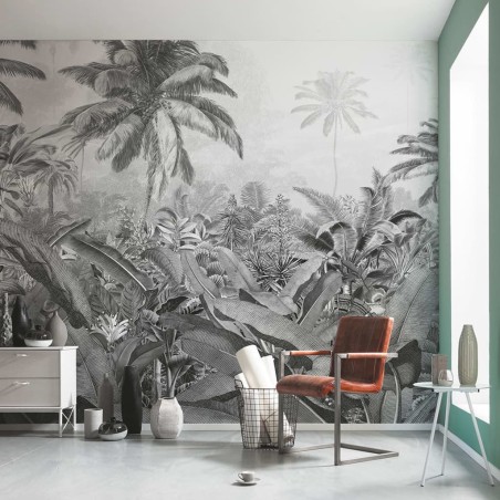 Komar Mural fotográfico Amazonia negro y blanco 400x250 cm