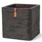 Capi Maceta Nature Rib cuadrado marrón oscuro 40x40x40 cm Capi Maceta Nature Rib cuadrado marrón oscuro 40x40x40 cm