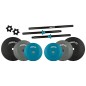 Avento Set de pesas ajustables 20 kg negro, azul y gris Avento Set de pesas ajustables 20 kg negro, azul y gris