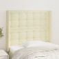 vidaXL Cabecero con orejas cuero sintético crema 83x16x118/128cm vidaXL Cabecero con orejas cuero sintético crema 83x16x118/128cm
