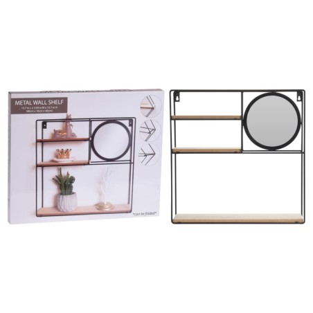H&S Collection Estantería de pared con espejo 40x10x40 cm 