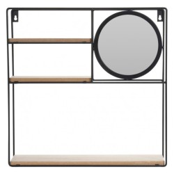 H&S Collection Estantería de pared con espejo 40x10x40 cm 