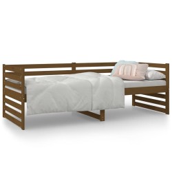 vidaXL Sofá cama de madera maciza de pino marrón miel 80x200 cm