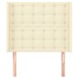 vidaXL Cabecero con orejas cuero sintético crema 83x16x118/128cm vidaXL Cabecero con orejas cuero sintético crema 83x16x118/128cm