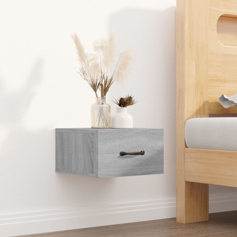 vidaXL Mesita de noche de pared color gris Sonoma 35x35x20 cm vidaXL Mesita de noche de pared color gris Sonoma 35x35x20 cm