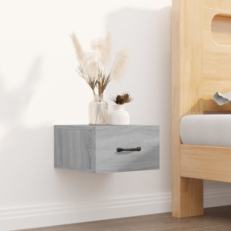 vidaXL Mesita de noche de pared color gris Sonoma 35x35x20 cm  