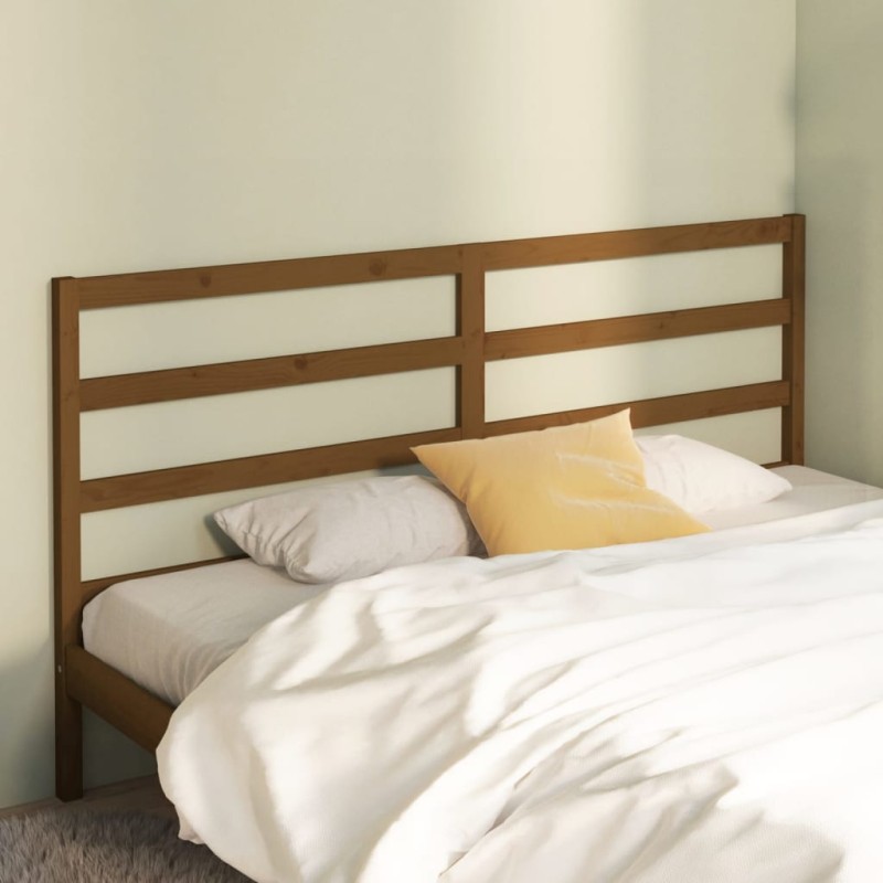 vidaXL Cabecero de cama madera maciza de pino marrón miel 186x4x100 cm vidaXL Cabecero de cama madera maciza de pino marrón miel 186x4x100 cm