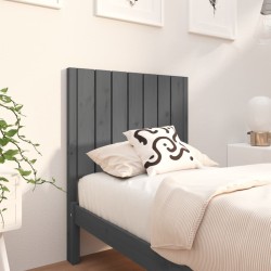 vidaXL Cabecero de cama madera maciza de pino gris 80,5x4x100 cm
