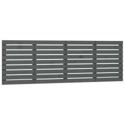 vidaXL Cabecero de cama de pared madera maciza pino gris 186x3x63 cm