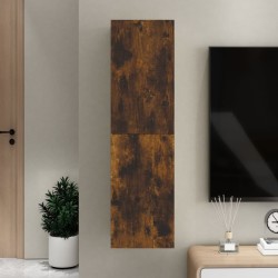 vidaXL Mueble para TV de pared color roble ahumado 30,5x30x110 cm