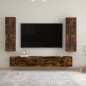 vidaXL Mueble para TV de pared color roble ahumado 30,5x30x110 cm vidaXL Mueble para TV de pared color roble ahumado 30,5x30x110 cm