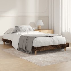 vidaXL Estructura de cama contrachapada roble ahumado 90x200 cm