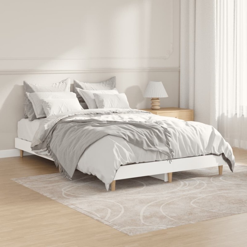 vidaXL Estructura de cama de madera contrachapada blanca 120x190 cm vidaXL Estructura de cama de madera contrachapada blanca 120x190 cm