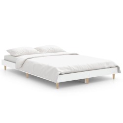 vidaXL Estructura de cama de madera contrachapada blanca 120x190 cm