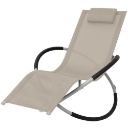 vidaXL Tumbona geométrica de jardín acero color crema
