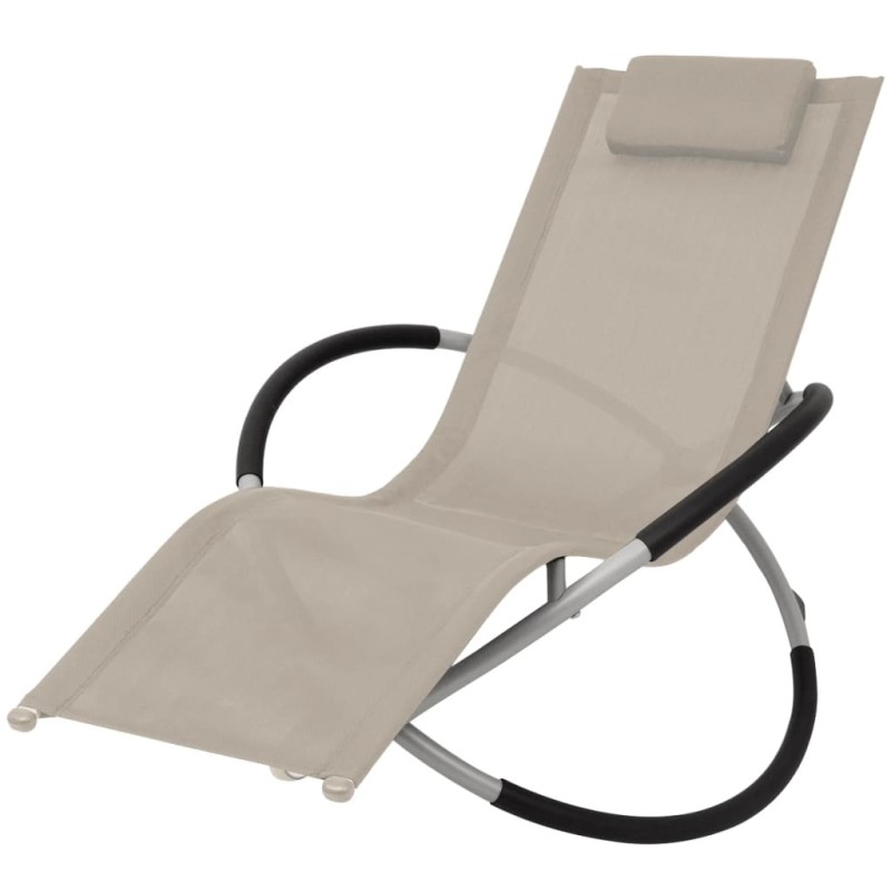 vidaXL Tumbona geométrica de jardín acero color crema vidaXL Tumbona geométrica de jardín acero color crema