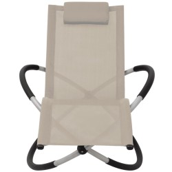 vidaXL Tumbona geométrica de jardín acero color crema