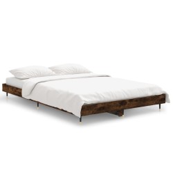 vidaXL Estructura de cama madera contrachapada roble ahumado 120x190cm