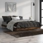 vidaXL Estructura de cama madera contrachapada roble ahumado 135x190cm
