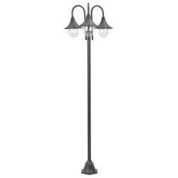 vidaXL Farola de jardín con 3 luces aluminio color bronce E27 220 cm 