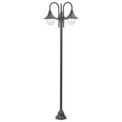 vidaXL Farola de jardín con 3 luces aluminio color bronce E27 220 cm 