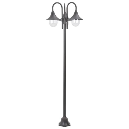 vidaXL Farola de jardín con 3 luces aluminio color bronce E27 220 cm 