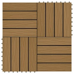 vidaXL Baldosas porche relieve profundo WPC 30x30 cm 1 m² teca 11 uds