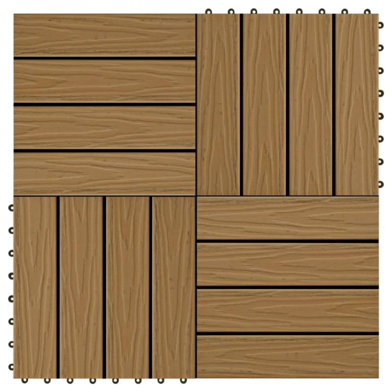 vidaXL Baldosas porche relieve profundo WPC 30x30 cm 1 m² teca 11 uds vidaXL Baldosas porche relieve profundo WPC 30x30 cm 1 m² teca 11 uds