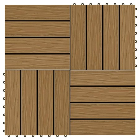 vidaXL Baldosas porche relieve profundo WPC 30x30 cm 1 m² teca 11 uds