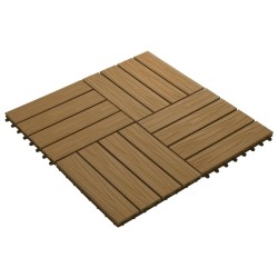 vidaXL Baldosas porche relieve profundo WPC 30x30 cm 1 m² teca 11 uds