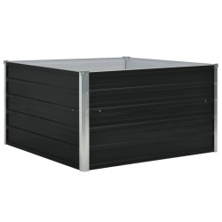 vidaXL Jardinera elevada de acero galvanizado antracita 100x100x45 cm
