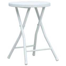 vidaXL Taburetes plegables de jardín 4 uds HDPE aspecto ratán blanco