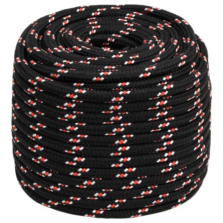 vidaXL Cuerda de barco polipropileno negra 16 mm 25 m
