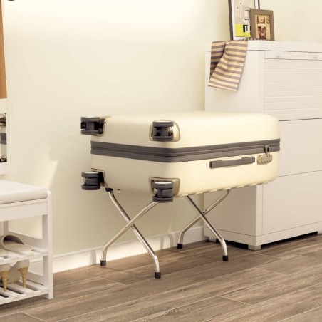 vidaXL Soporte para maletas con respaldo plateado 56x39x52 cm 