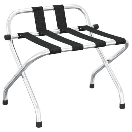vidaXL Soporte para maletas con respaldo plateado 56x39x52 cm 