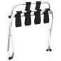 vidaXL Soporte para maletas con respaldo plateado 56x39x52 cm vidaXL Soporte para maletas con respaldo plateado 56x39x52 cm