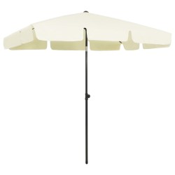 vidaXL Sombrilla de playa amarillo arena 200x125 cm