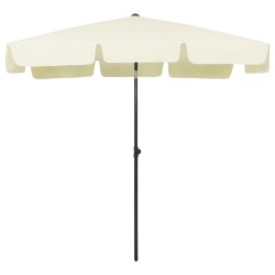 vidaXL Sombrilla de playa amarillo arena 200x125 cm