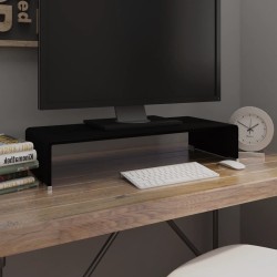vidaXL Soporte para TV/Elevador monitor cristal negro 70x30x13 cm