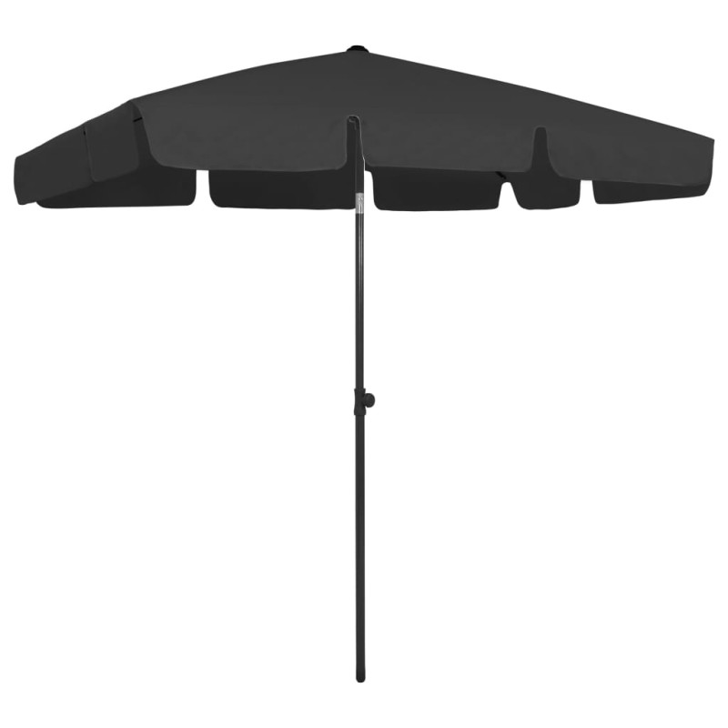 vidaXL Sombrilla de playa negra 200x125 cm vidaXL Sombrilla de playa negra 200x125 cm