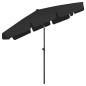 vidaXL Sombrilla de playa negra 200x125 cm vidaXL Sombrilla de playa negra 200x125 cm