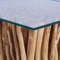 vidaXL Mesa de centro con superficie de vidrio teca maciza 66x66x40 cm vidaXL Mesa de centro con superficie de vidrio teca maciza 66x66x40 cm